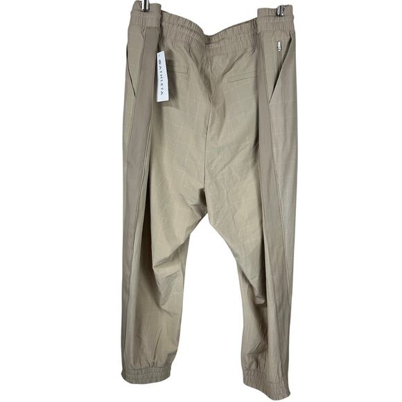 Athleta Brooklyn Textured Jogger Windowpane Taupe Women's Size 24 New With Tags - Picture 4 of 12